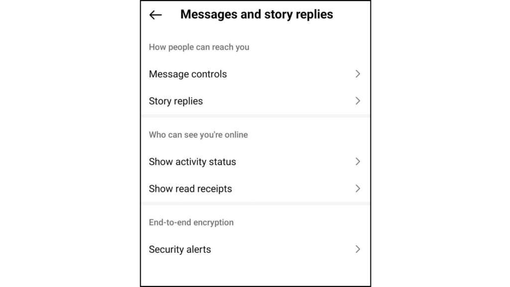 Navigate to Messages and Story Replies