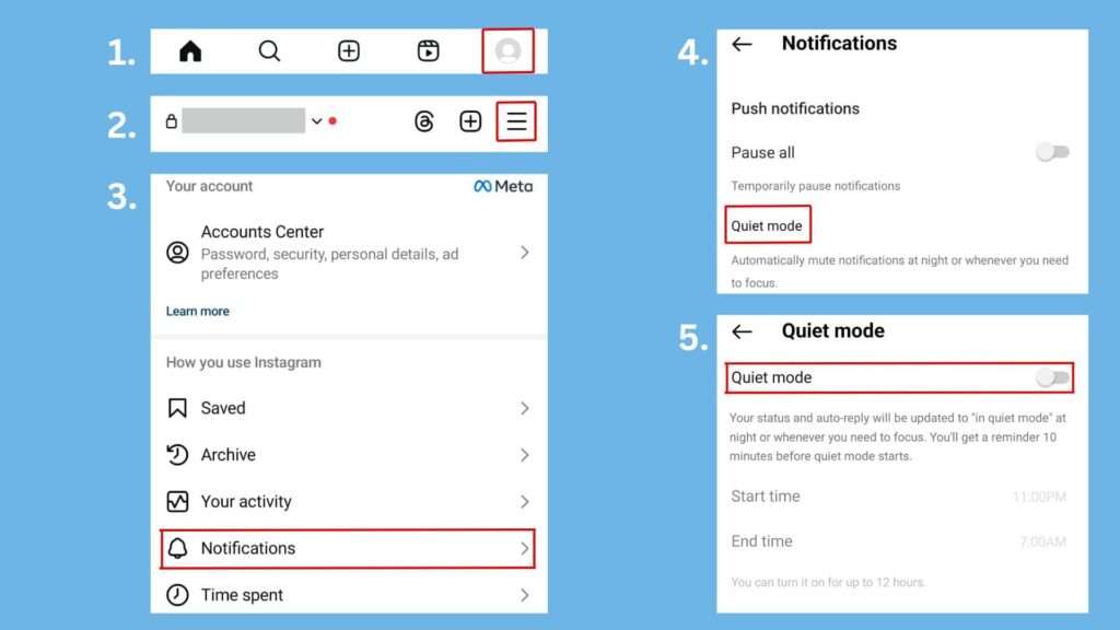 Steps to turn on Quiet Mode