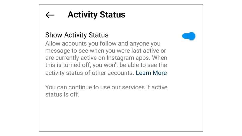 Turn Off the Show Activity Status Toggle