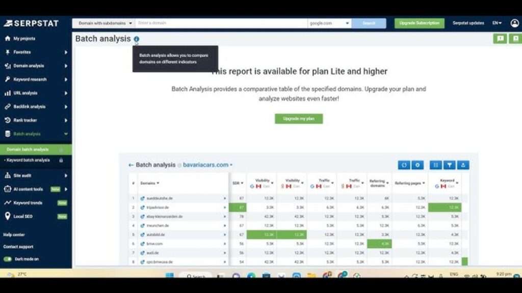 serpstat dashboard