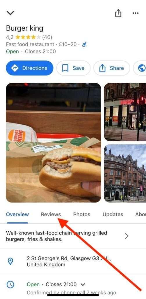 google reviews on mobile
