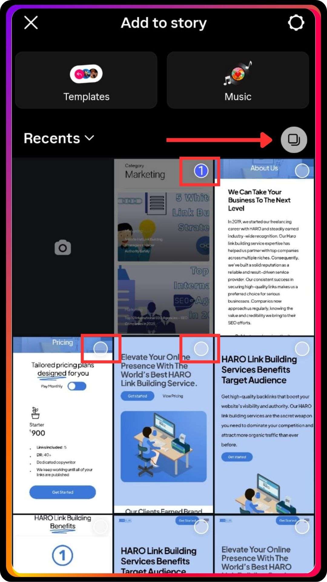Select Multiple Photos from Your Camera Roll