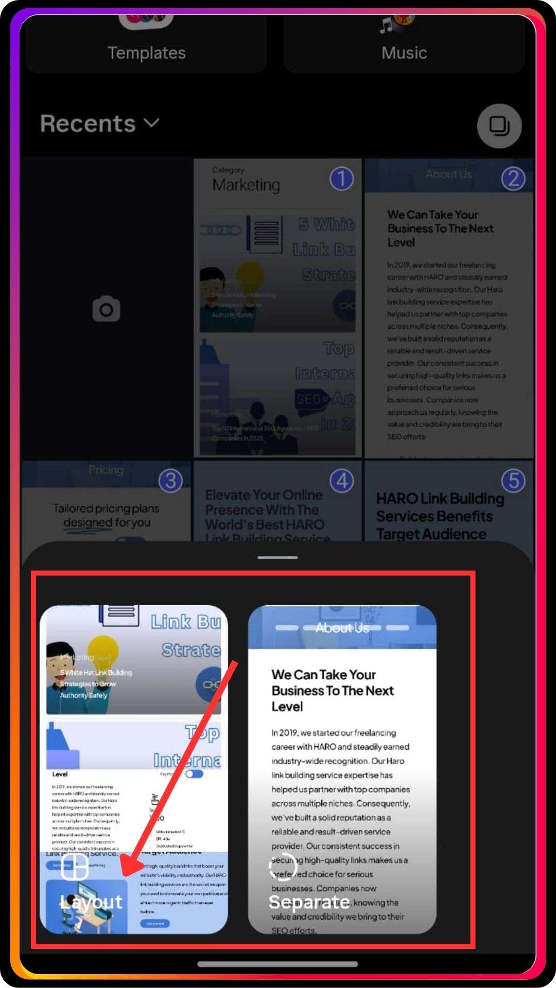 Use Instagram’s Layout Feature