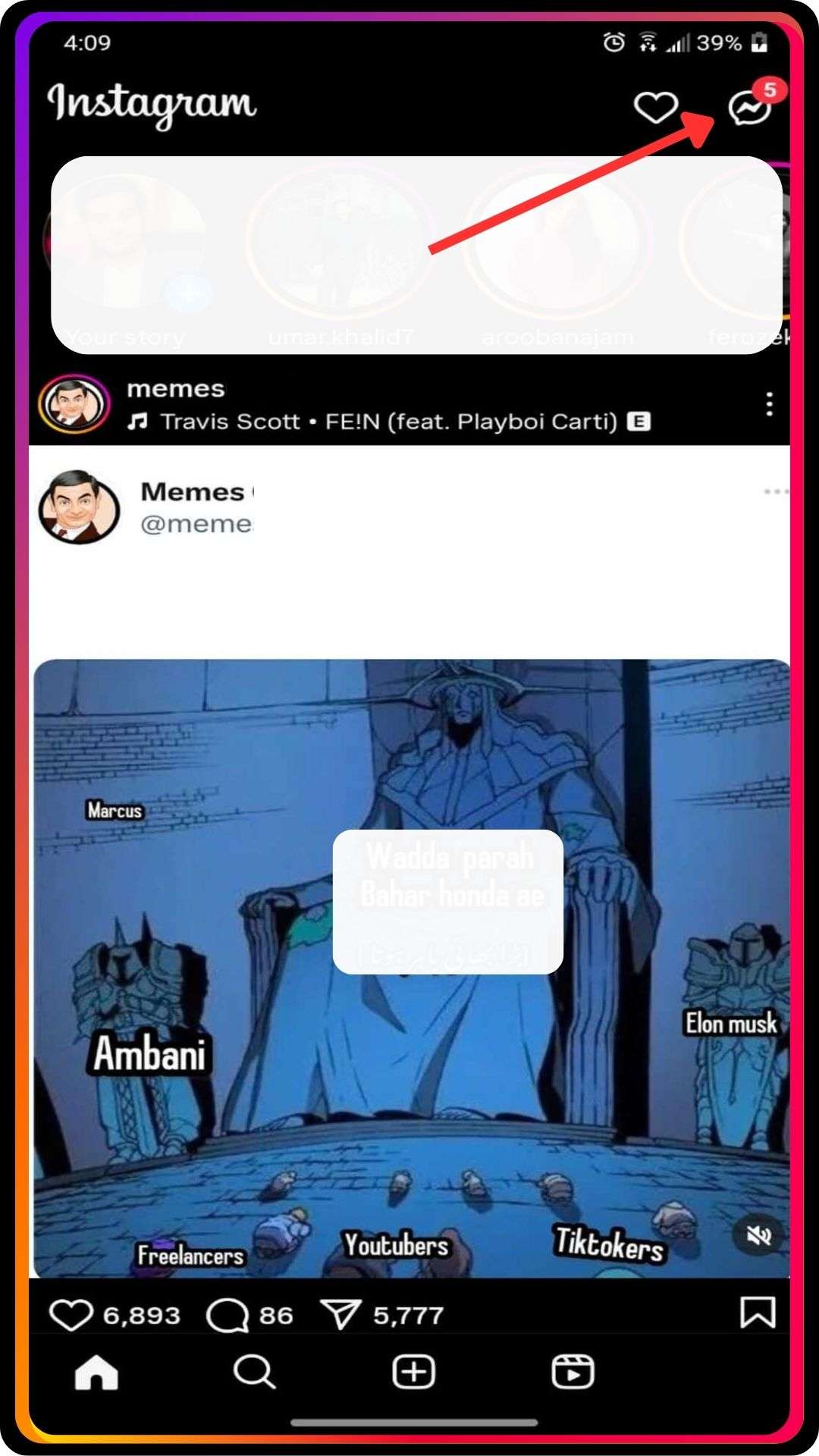 go to instagram chats