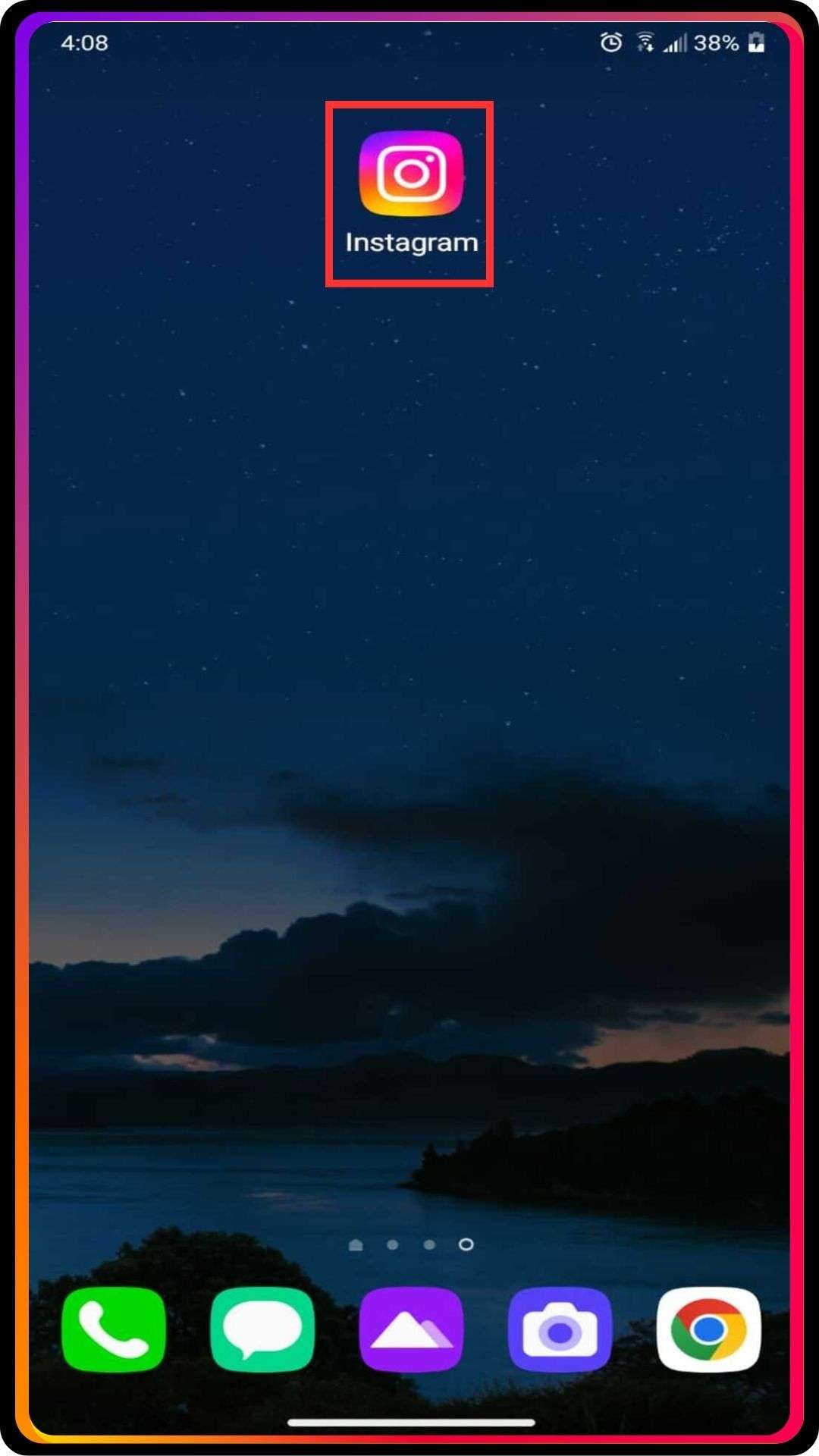 open the instagram app