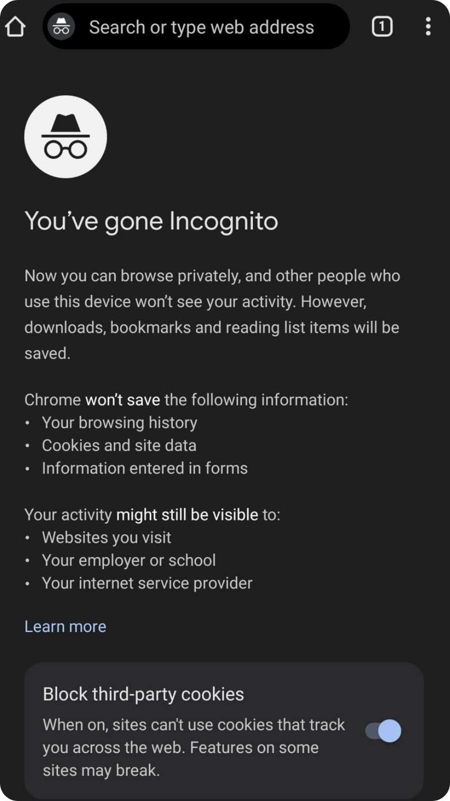 Closing an Incognito Session on Android