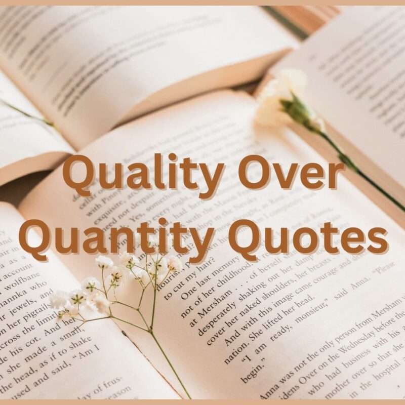 Quality Over Quantity Quotes