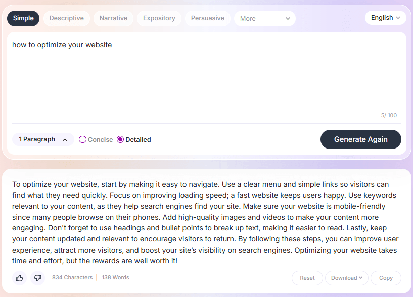AI paragraph generator