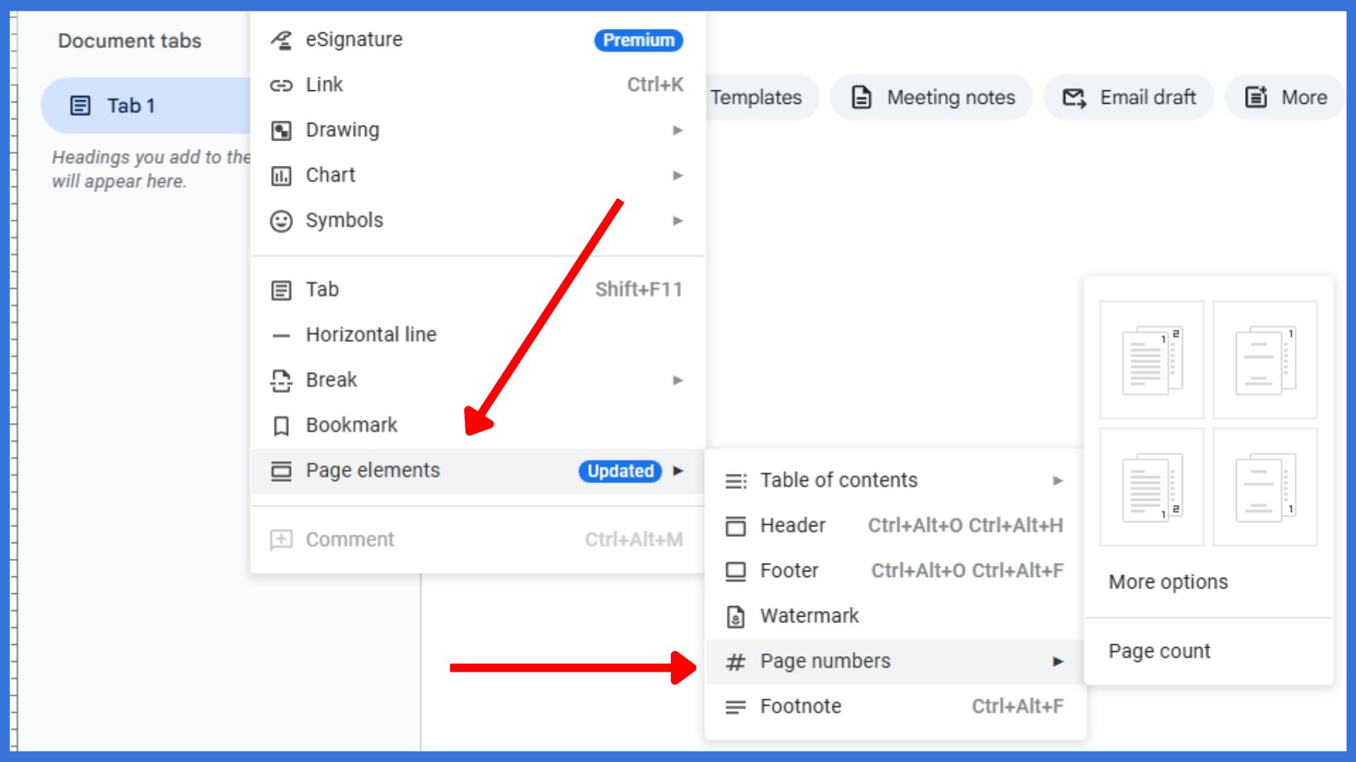 3. Hover Over Page Numbers in the Dropdown