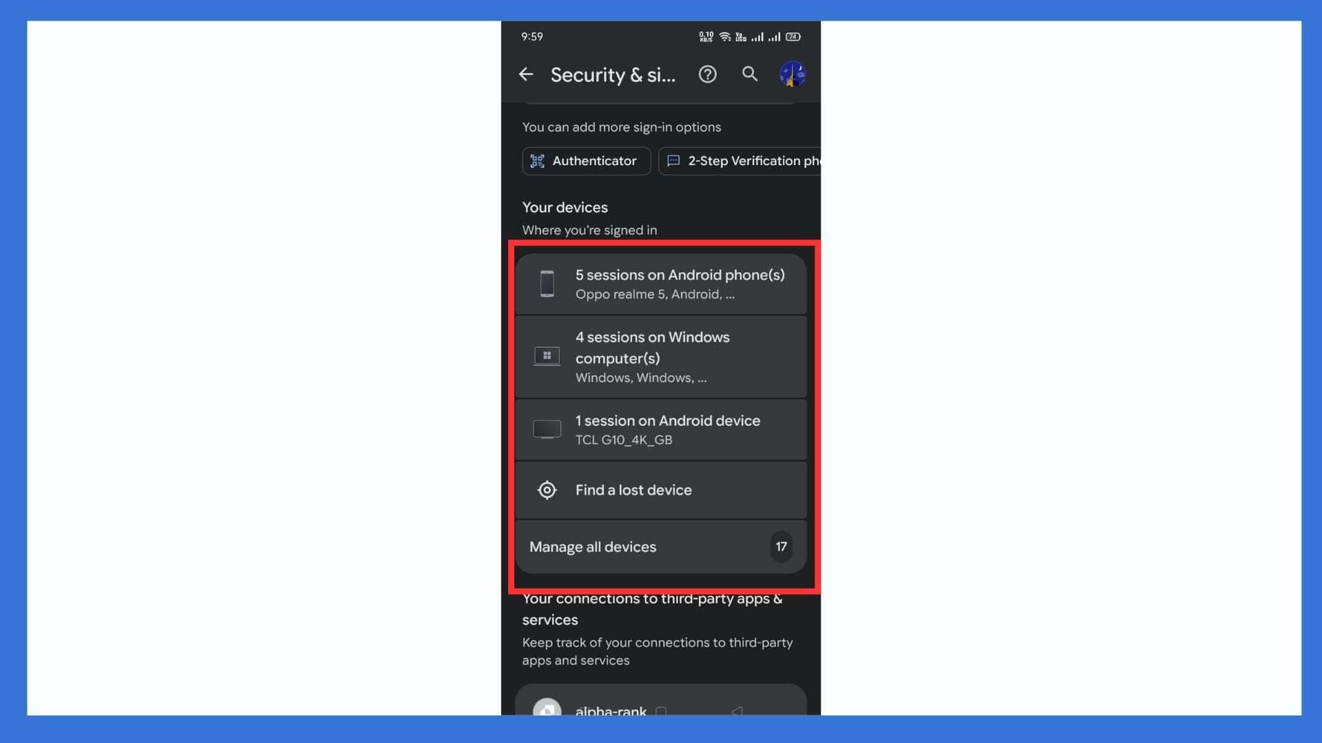 Identify Authorized Devices on an Android Phone