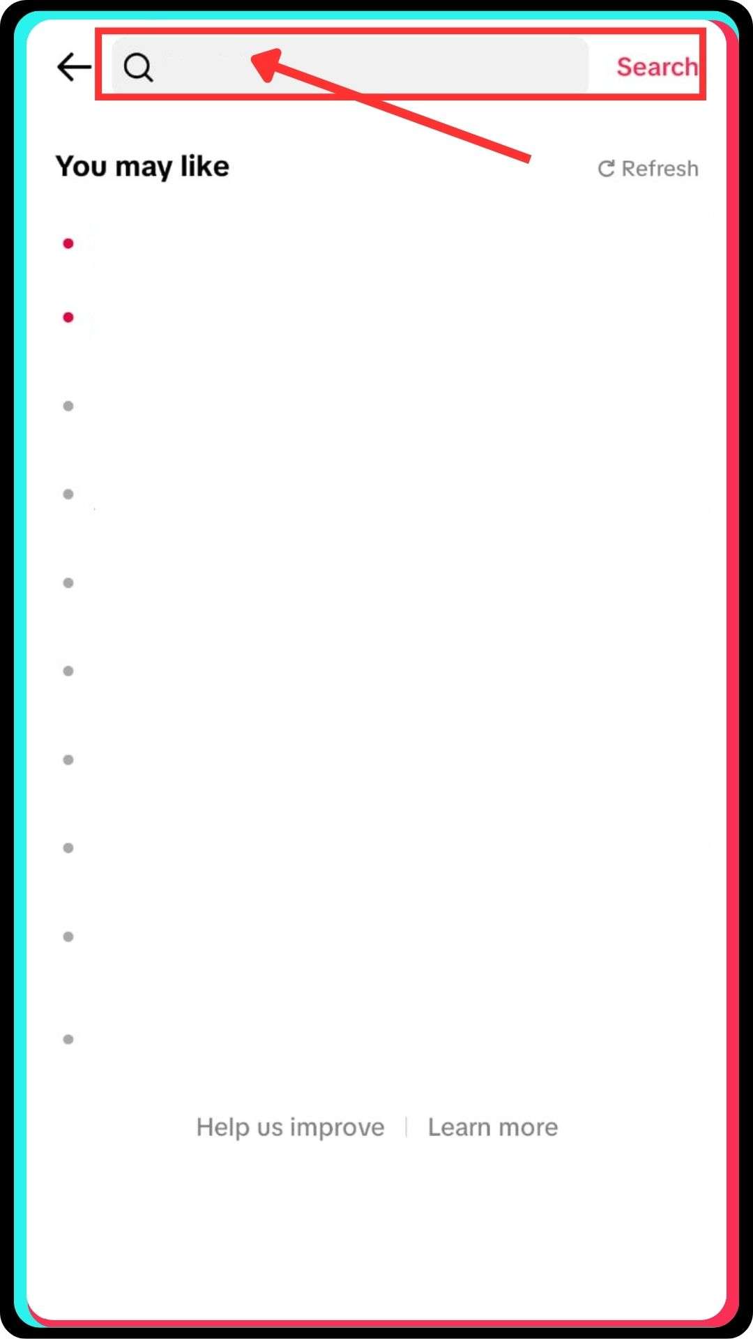 Use the search bar to find the TikTok user