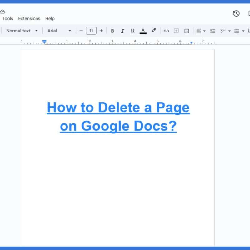 How to Delete a Page on Google Docs