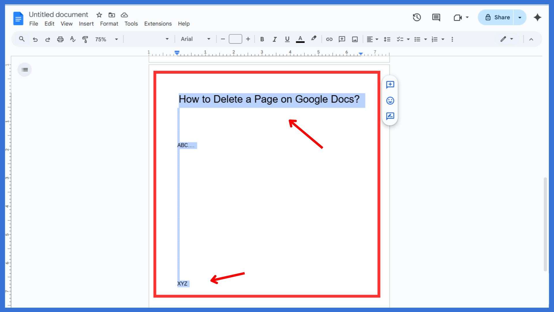 Select the Page Content