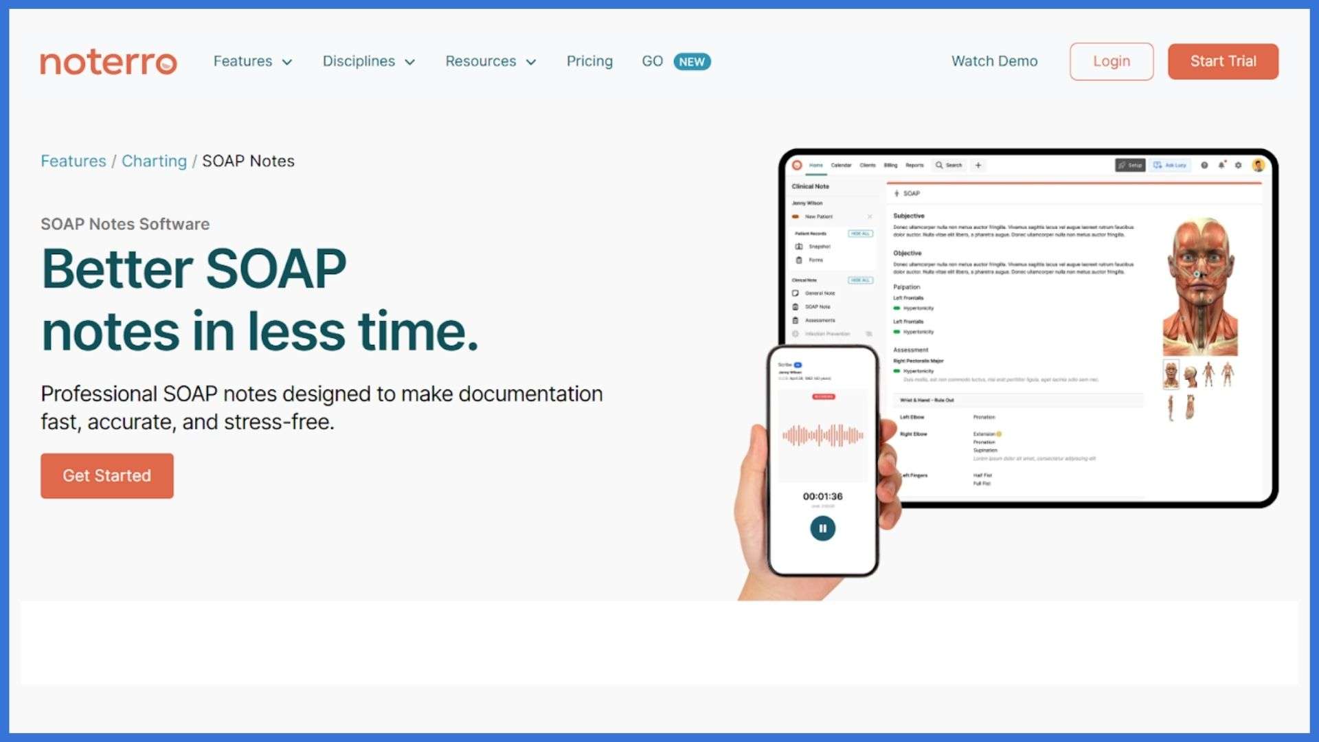 Noterro SOAP Notes (Image Source: Noterro.com)